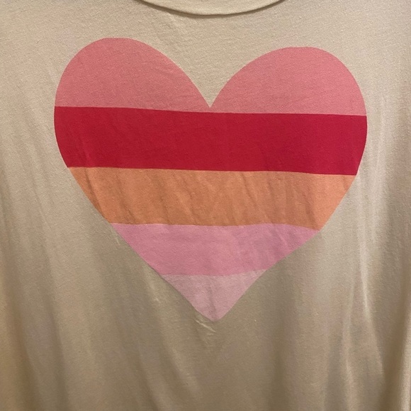 Sundry Striped Heart T-shirt Size 2 - Picture 3 of 7